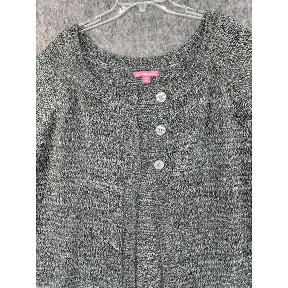 Woman Within Sweater Women's 2X 26/28 Short Sleeve Button Up Cardigan Knit Gray - Picture 5 of 10
